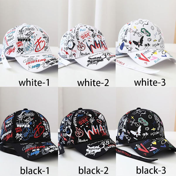 Graffiti Baseball Caps Visir Cap SORT 3 3 black 3-3
