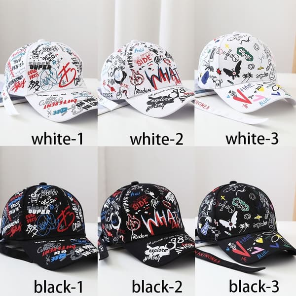 Graffiti Baseball Caps Visor Cap SORT 1 1 black 1-1