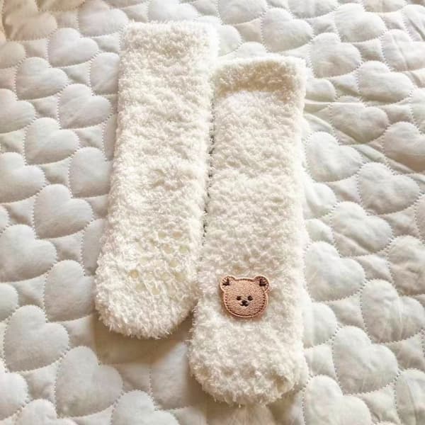 Baby fløjlsstrømper Skridsikre bomuldsstrømper BEAR BEAR Bear