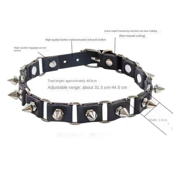 Nitad Läderhalsband ROSA Pink