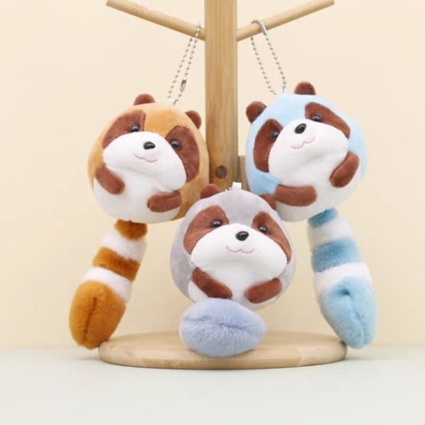 Raccoon Keychain Nyckelring GRÅ Gray