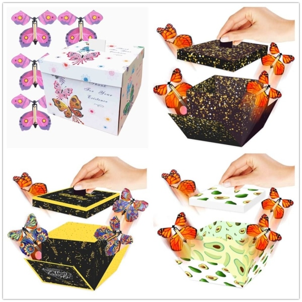 Yllätys lentävä perhoslaatikko Creative Bounce Box C C C