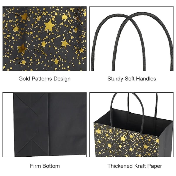6 st Kraftpapper presentpåse Festförpackningspåsar D D D