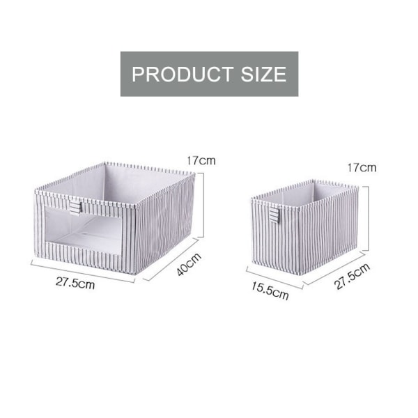 Vaatteet Järjestäjä Kankaan säilytyslaatikko SGREY STRIPE GREY STRIPE SGray Stripe