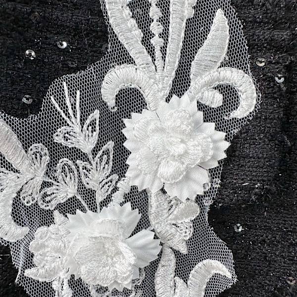 Blonder Brodert Stoff Patch Flower Cloth Sticker Bryst Flower