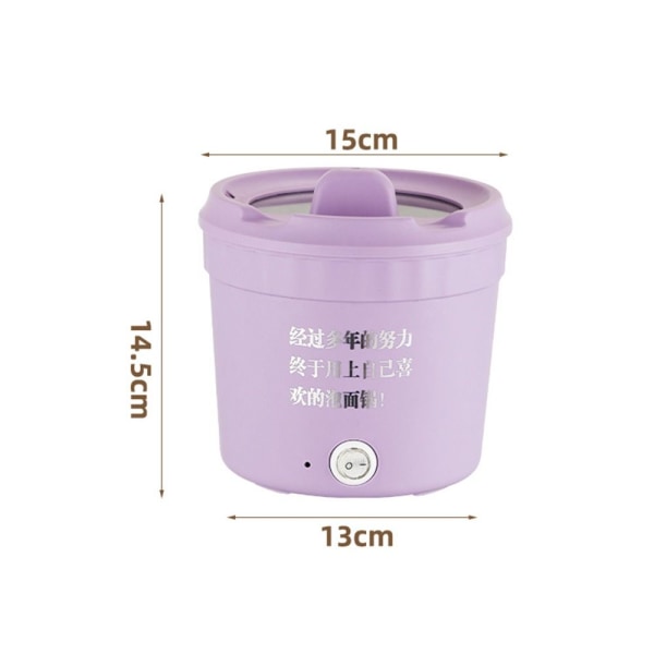 Elektrisk Nudelkogegryde Mini Elektrisk Hotpot LILLA-EU STIK Purple-EU Plug