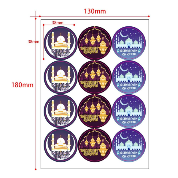 20 ark EID Mubarak klistremerke Label Seal Stickers 20 ARK 06 20 Sheets 06