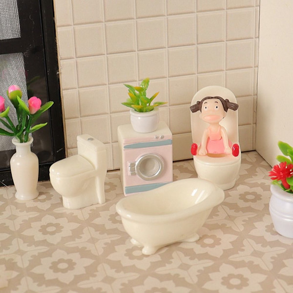 Dukkehus Mini Toilet Resin Toilet 3 3 3