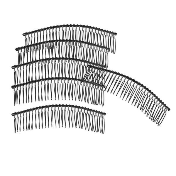 6 kpl DIY metalliset hiuskammat morsiamen hiusneulat pidikkeet MUSTA black