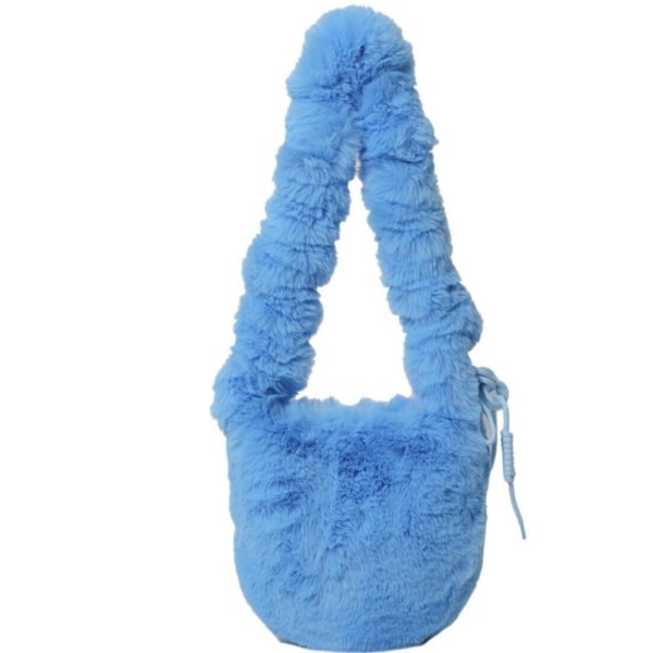 Kvinner Furry Crossbody Bag Y2K Furry Satchel Bag BLÅ blue