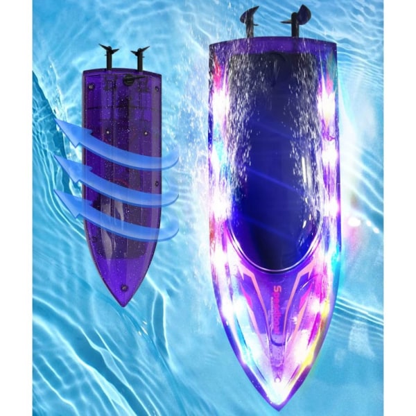RC Speed ​​Boat Elektriske Legetøjsbåde LILLA purple