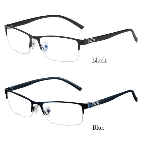 Anti-Blue Light lukulasit Neliönmuotoiset silmälasit MUSTA Black Strength 150