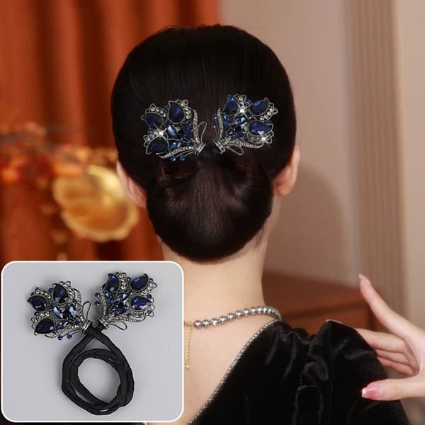 Rhinestone Blomst Hårklemme Hårknute Maker 04 04 04