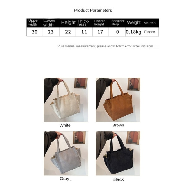 Skulderveske Tote Bag HVIT White