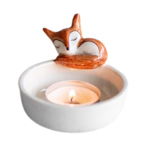 Sleeping Foxs -kynttilänjalka Kynttilänjalka Tea Light -kynttilänjalka