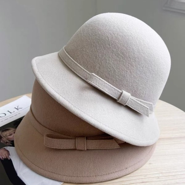 Cap i ylle Fransk ullhatt KHAKI Khaki