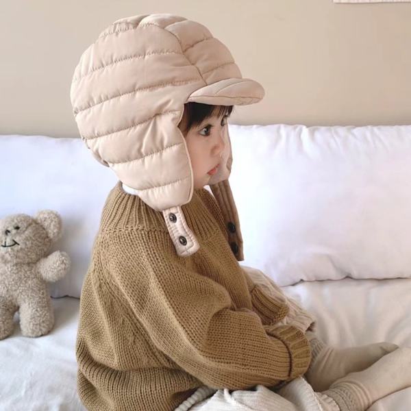 Barns varm mössa Kid Tjocka hatt Halsdukar VIT White