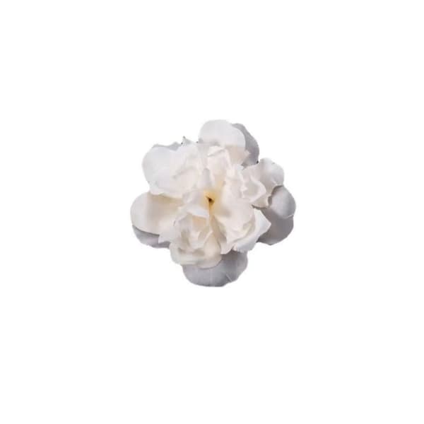 Blomsterhårklämma Sidohårklämma Vit Pionhårnål white
