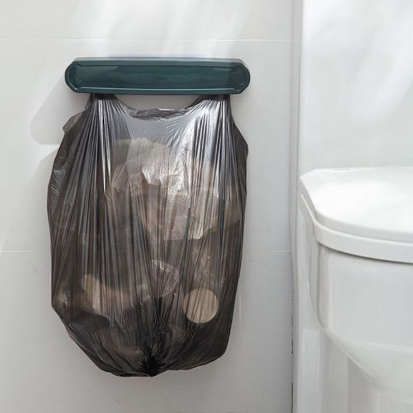 Dörr Väggmonterad soppåshylla soptunna soppåse GRÖN green