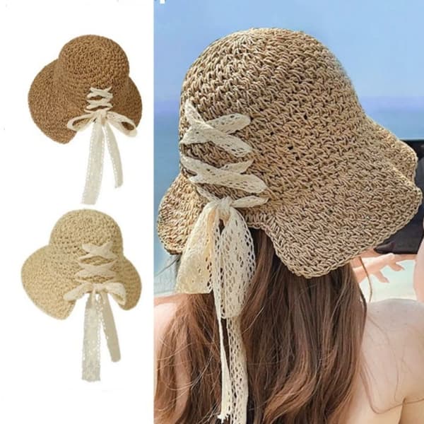 Sammenklappelig solhat fiskerhat BEIGE Beige