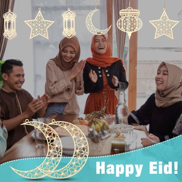 3/10 st Mubarak hängande hänge Eid Mubarak Decor H-10ST H-10pcs