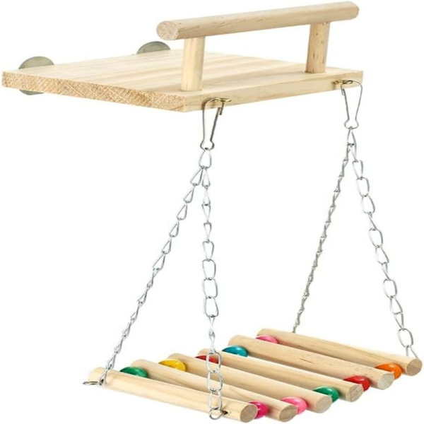Bird Swing Leker Papegøye Abbor Stativ Hengekøye Seng