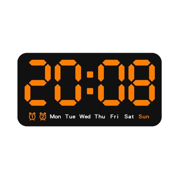 Elektronisk väggklocka Digitala LED-klockor ORANGE orange