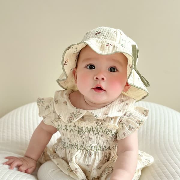 3-18M Baby Bøttehatt Solhatt KAFFE Coffee