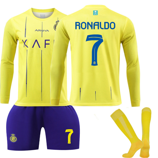23-24 Al-Nassr FC Hjemme Voksen fodbold Langærmet trøje nr. 7 Cristiano Ronaldo Adult XL