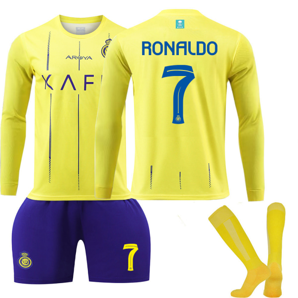 Al-Nassr FC Kotipelipaita Pitkähihainen Aikuinen Nro 7 Cristiano Ronaldo 23-24 Adult XXL