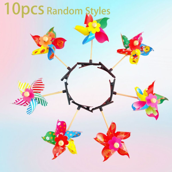 10stk Vindmølle Hårklemme Andnebbklemme Barnehårnål random style