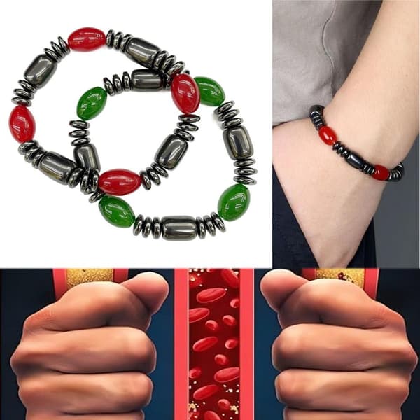 Magnetterapiarmband Hematitarmband DESIGN#1-RÖD Design#1-Red