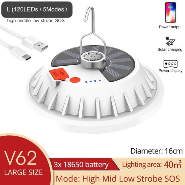 LED Teltlys Solcellelys 30 LED 30 LEDS