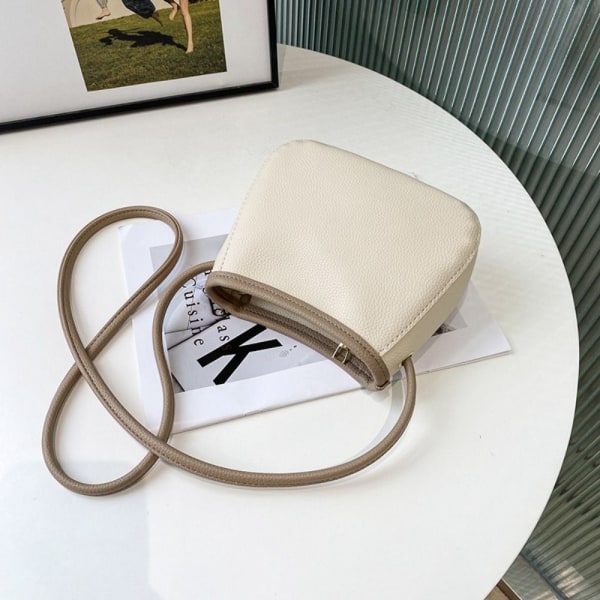 Bärbar Bucket Bag Enkel axelväska VIT white