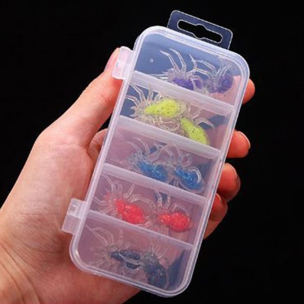 10 stk. Soft Fishing Lure Edderkop blødt lokke 3-LILLA 3-LILLA 3-Purple