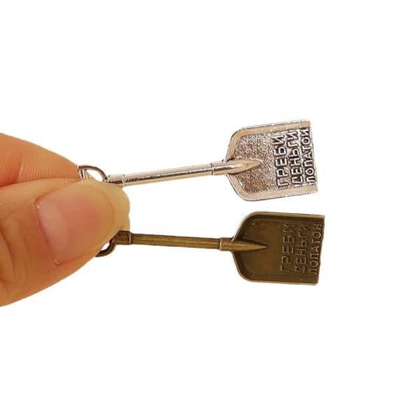 Dukkehus Spade Gård Legering Spade BRONSE Bronze