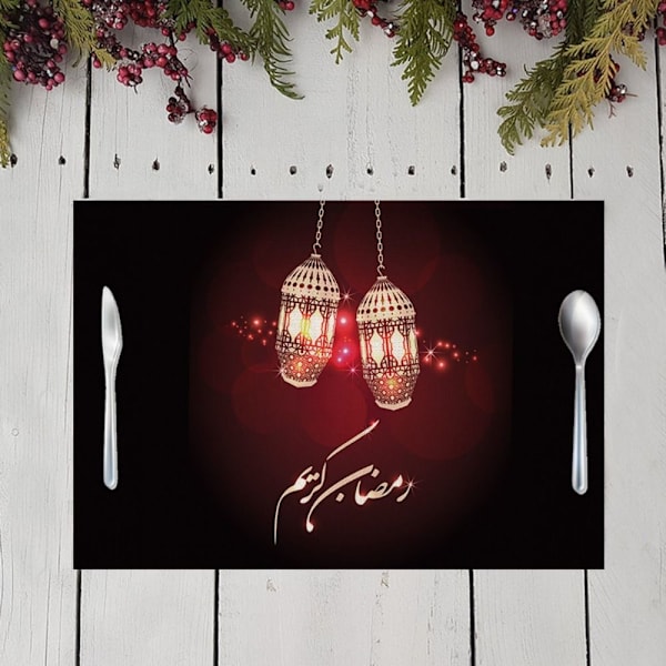 2 st 32x42cm Eid Mubarak Bordstablett