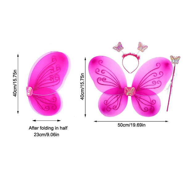 3st/ set Barnfjärilspannband Wings Princess kostymset 12 12