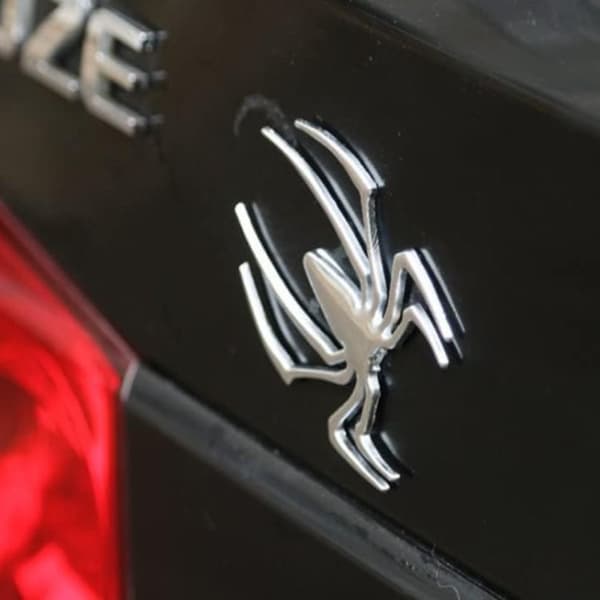 4 stk. 3D Spider Emblem Bilmærkat Nye Spider Emblemer SØLV Silver