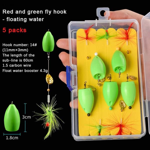5-pack/förpackning Fiskbete Set Fiskedrag STIL 2 FLOTTÖR STIL 2 Style 2 float