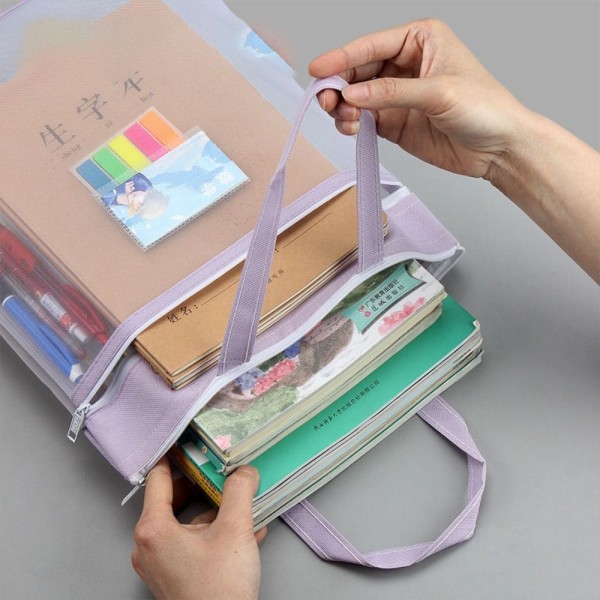 Läpinäkyvä Mesh File Bag Paperilaukku VAALEENVIHREÄ Light green