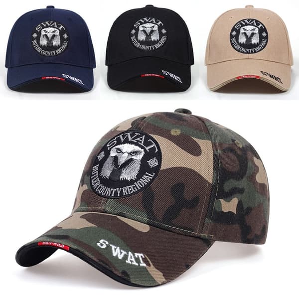 SWAT Broderi Baseball Caps Snapback Hatte SORT black