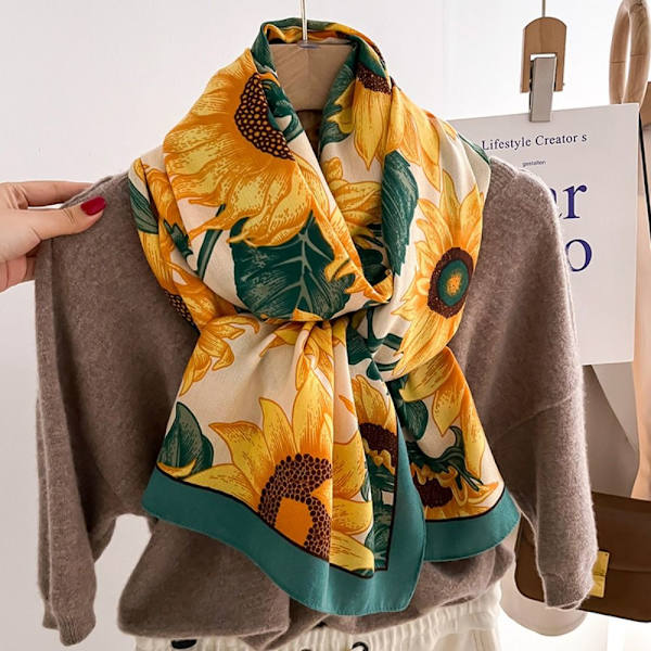Strandsjal 90x90cm Sidenscarf 4 4 4