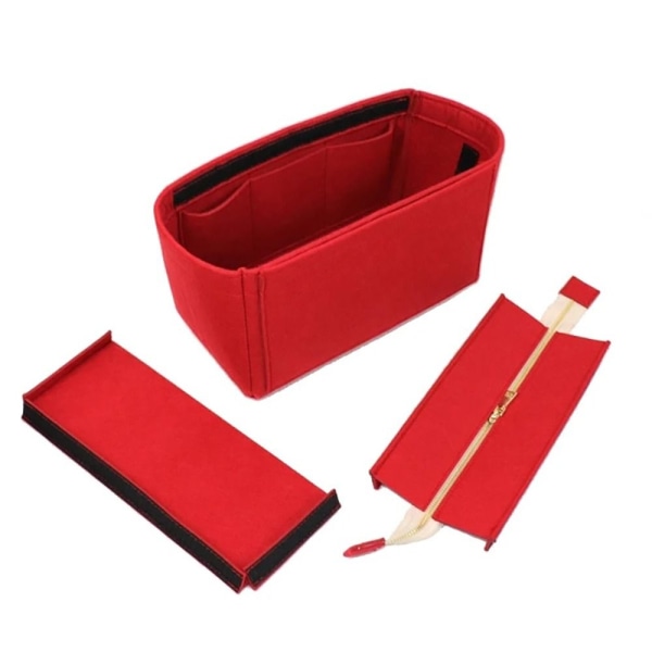 Håndtaske Organizer Indsæt Tote Bag Liner Bag RØD 27X16X14CM red 27x16x14cm