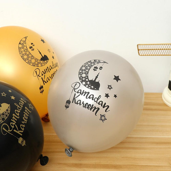 10 stk Eid Mubarak Ramadan Balloner Latex Balloner GULD