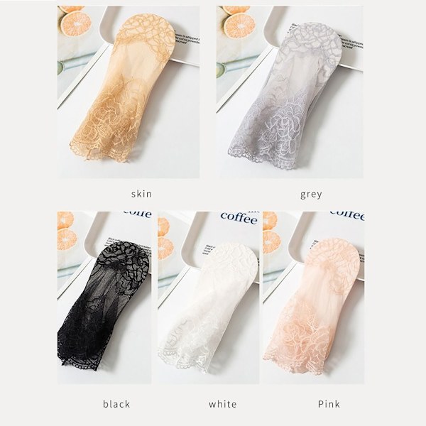 1pari läpinäkyvät sukat Invisible Ruffle Sock MUSTA BLACK