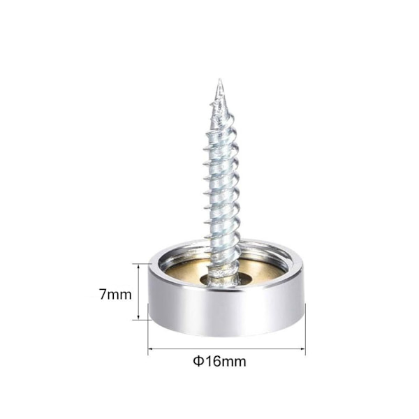 8 Stk Speilskruer Dekorhette 16MM 16mm