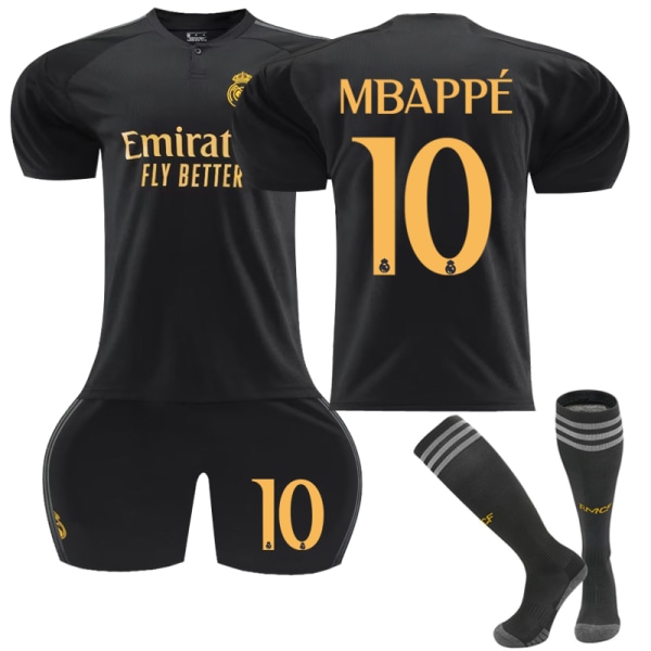 2023-2024 Real Madrid Bortefotballdrakt for barn Vinicius nr. 10 Mbappé Adult S