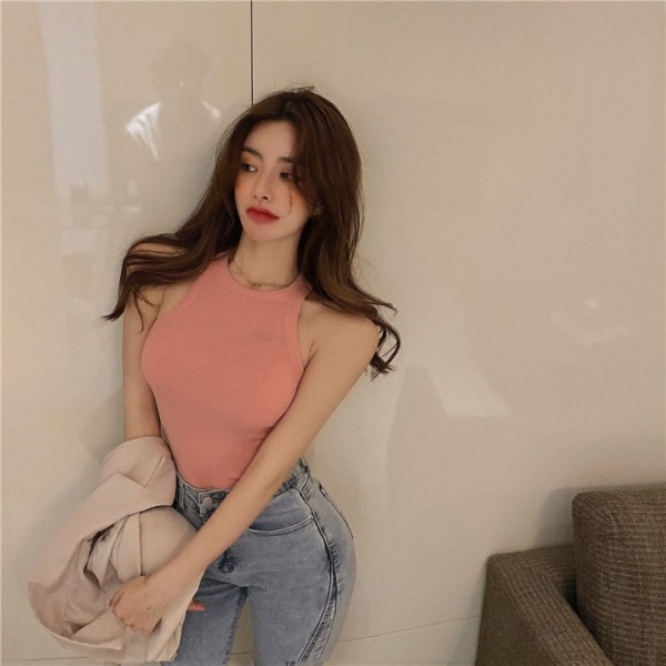 Halter Top Crop Top PINK M(45KG--52,5KG) Pink M(45KG--52.5KG)