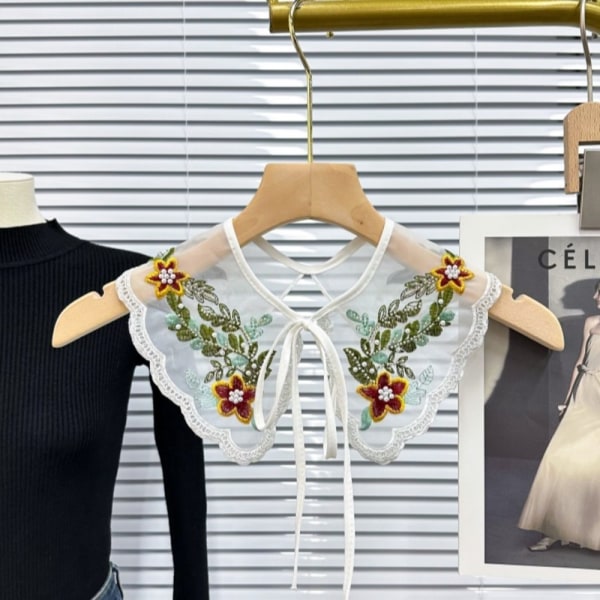 Kvinners blondekrage Dingzhu sjalkrage Front Placket krage